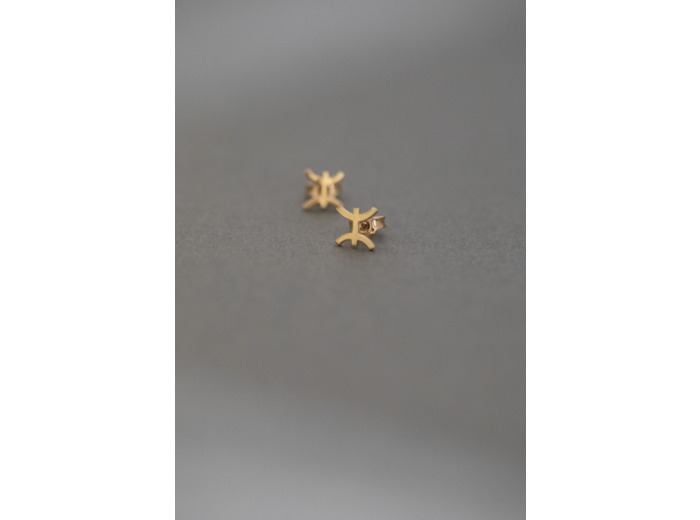 ZODIAC STUD EARRINGS PISCES GOLD