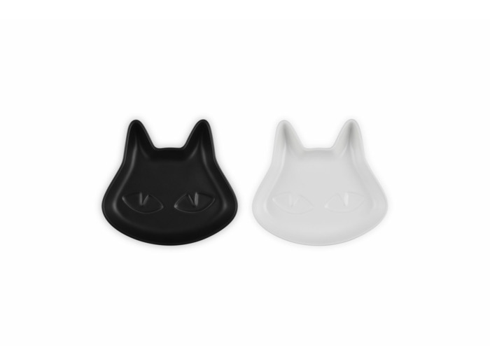 Stoneware Set of 2 Cat Plates