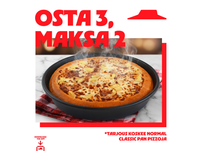 Normal Classic Pan pizzat –Ota 3, Maksa 2