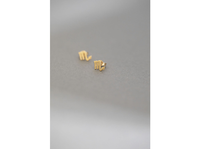 ZODIAC STUD EARRINGS SCORPIO GOLD