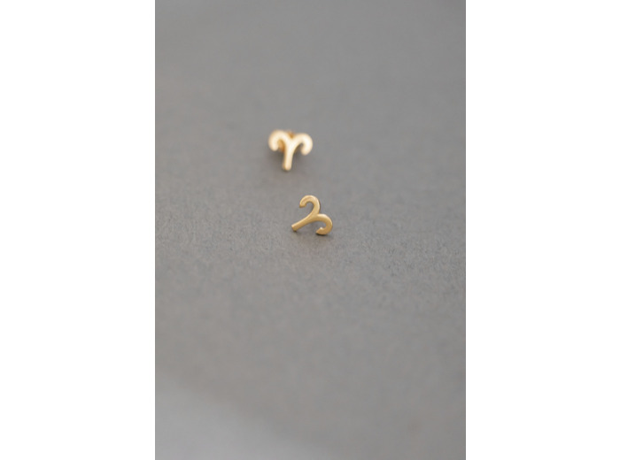 ZODIAC STUD EARRINGS ARIES GOLD
