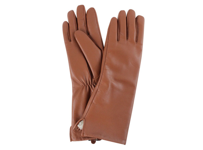 Jade leathergloves with furlining