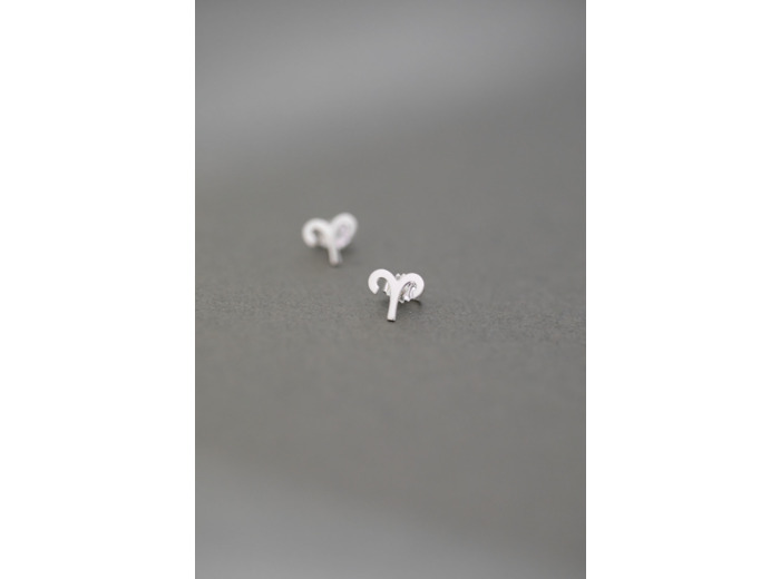 ZODIAC STUD EARRINGS ARIES SILVER