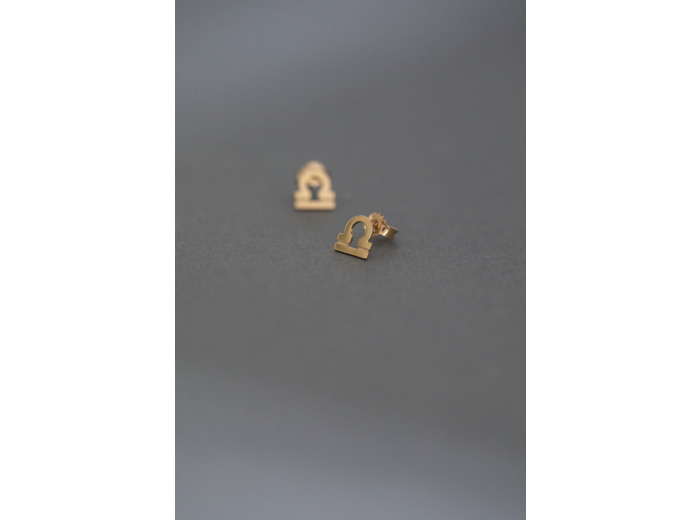 ZODIAC STUD EARRINGS LIBRA GOLD