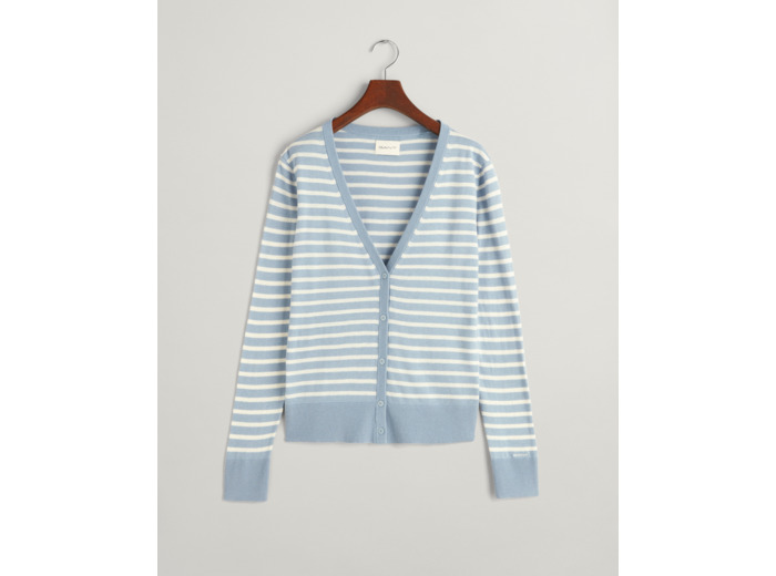 Fine Knit Striped Cardigan