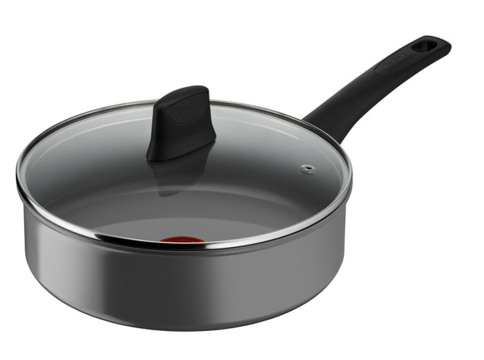 Reinvent Sautepan 24 cm + lid Grey