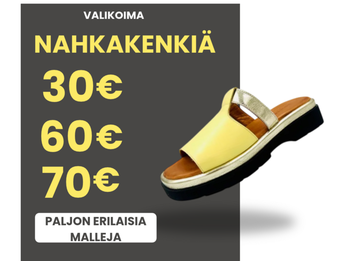 Valikoima nahkakenkiä tasarahalla alk. 30€