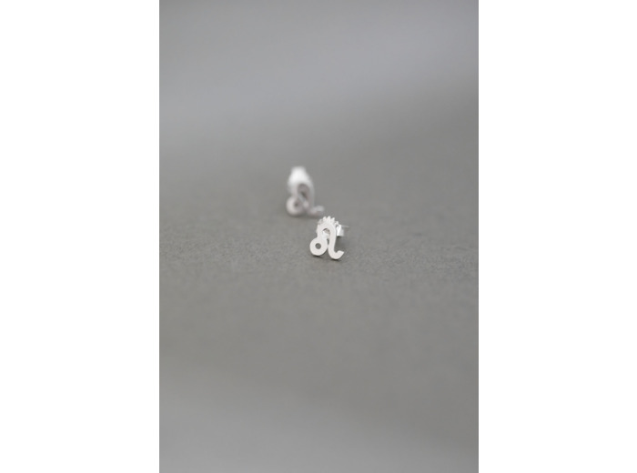 ZODIAC STUD EARRINGS LEO SILVER