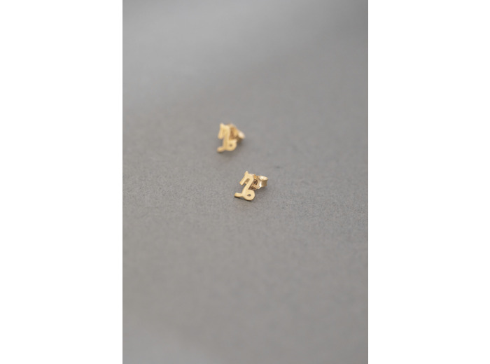 ZODIAC STUD EARRINGS CAPRICORN GOLD