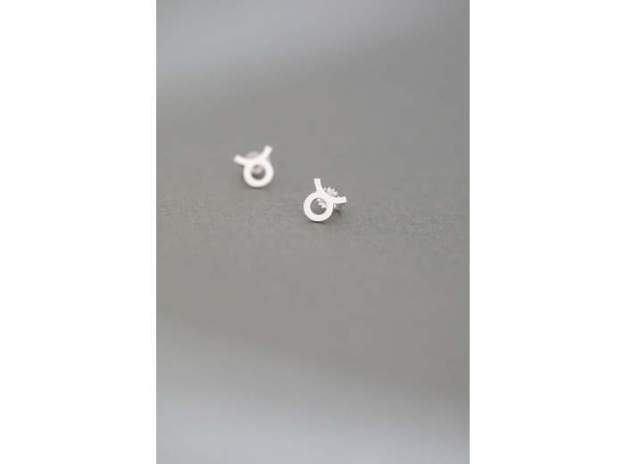 ZODIAC STUD EARRINGS TAURUS SILVER