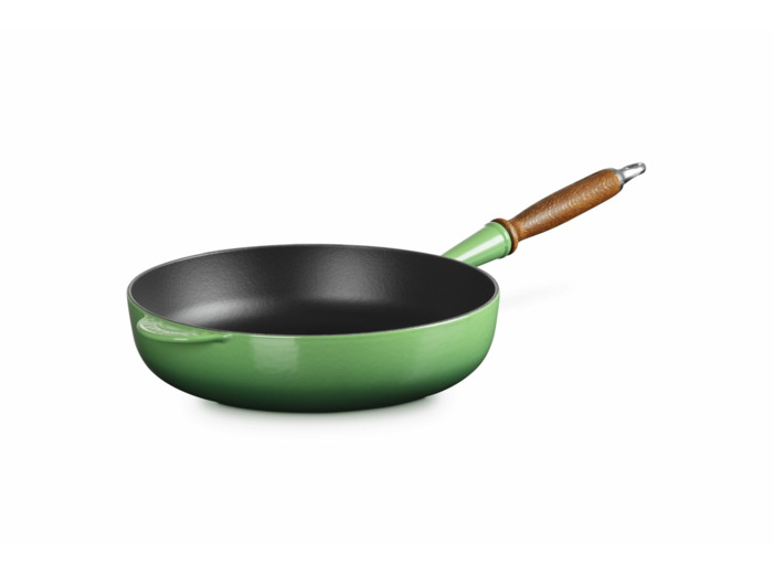 Cast Iron Sauté Pan with Wooden Handle