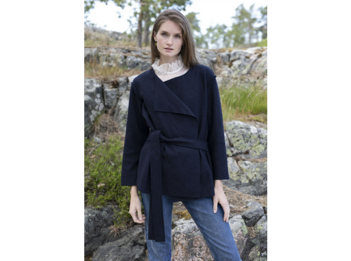 Boiled wool jacket navy