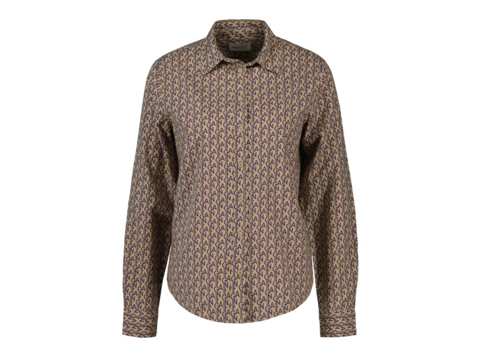 Reg Monogram Print CTN Voile Shirt