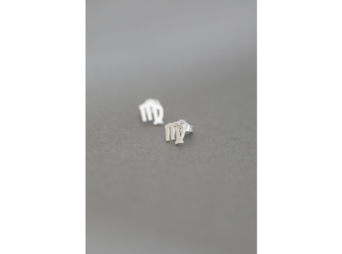 ZODIAC STUD EARRINGS VIRGO SILVER