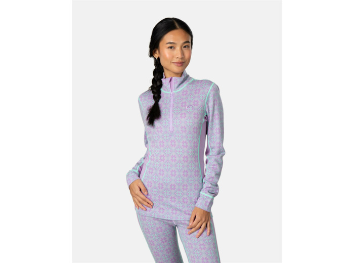Rose Half Zip Base Layer Top - 100% Merino Wool