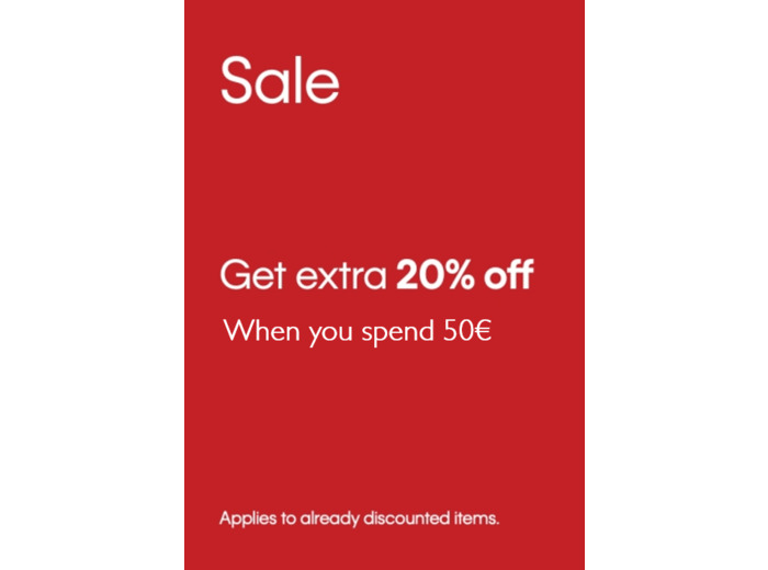 Sale: Extra 20% off on all sale items