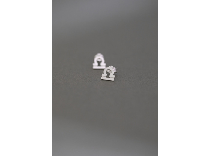 ZODIAC STUD EARRINGS LIBRA SILVER