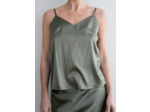 V-NECK SILK TOP GREEN