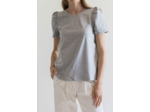 T-SHIRT PUFF SHOULDER GREY MELANGE COTTON GIRLS