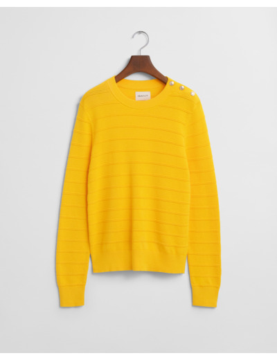 Textured Cotton C-Neck