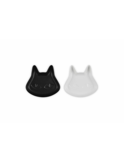 Stoneware Set of 2 Cat Plates