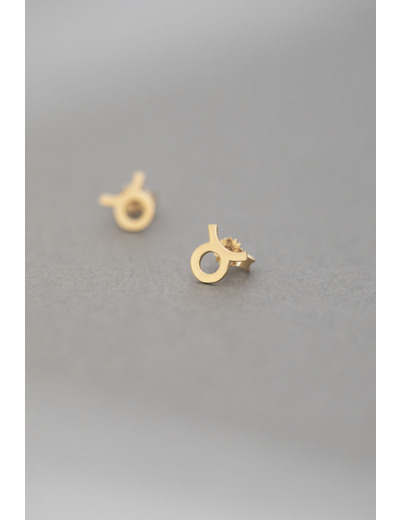 ZODIAC STUD EARRINGS TAURUS GOLD