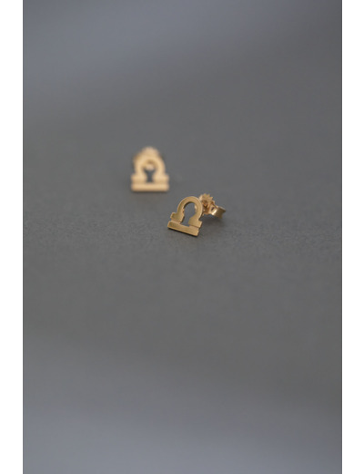ZODIAC STUD EARRINGS LIBRA GOLD