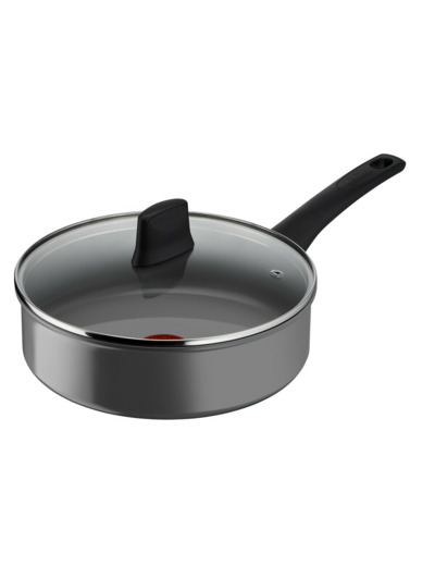 Reinvent Sautepan 24 cm + lid Grey