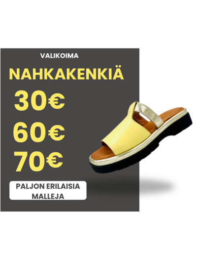 Valikoima nahkakenkiä tasarahalla alk. 30€