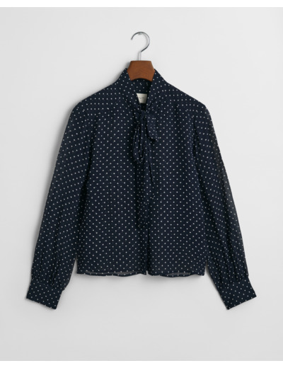 Reg Dot Print Bow Blouse