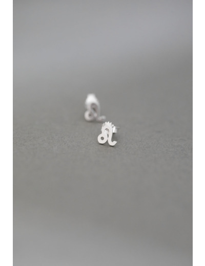 ZODIAC STUD EARRINGS LEO SILVER