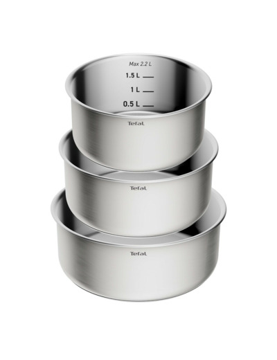 Ingenio G7 Emotion Brushed Uncoated 4 pcs set Saucepans 18/20/22cm