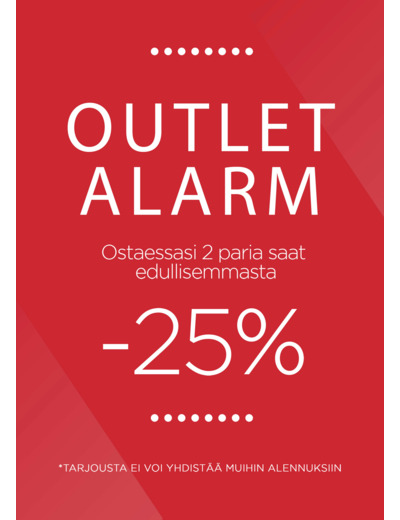 Outlet Alarm! Ostaessasi 2 paria kenkiä saat edullisemmasta parista -25% lisäalennuksen!