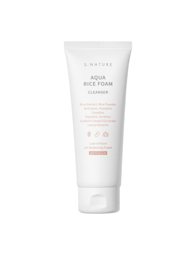 S.NATURE AQUA RICE FOAM CLEANSER 160ml
