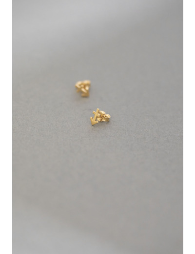 ZODIAC STUD EARRINGS SAGITTARIUS GOLD