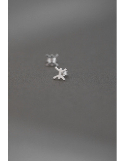 ZODIAC STUD EARRINGS PISCES SILVER