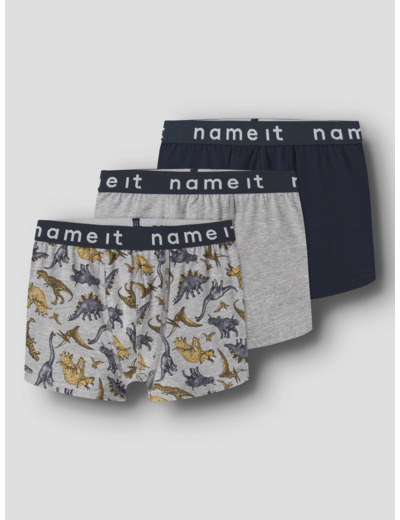NKMPBOXER 3P GREY MELANGE DINO INJ