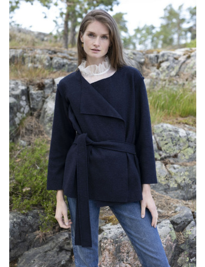 Boiled wool jacket navy