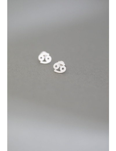 ZODIAC STUD EARRINGS CANCER SILVER