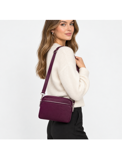 Nahkaolkalaukku Burgundy T035