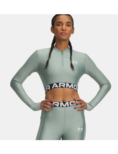 Women's HeatGear® Rib 1/4 Zip Long Sleeve