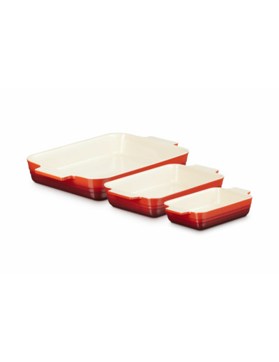 Stoneware Set of 3 Classic Rectangular Dishes