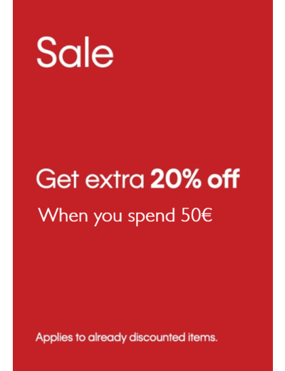Sale: Extra 20% off on all sale items