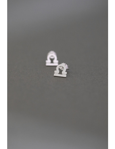 ZODIAC STUD EARRINGS LIBRA SILVER