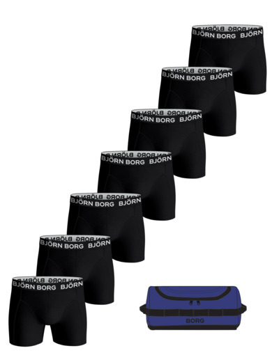 COTTON STRETCH BOXER 7p + WASH BAG