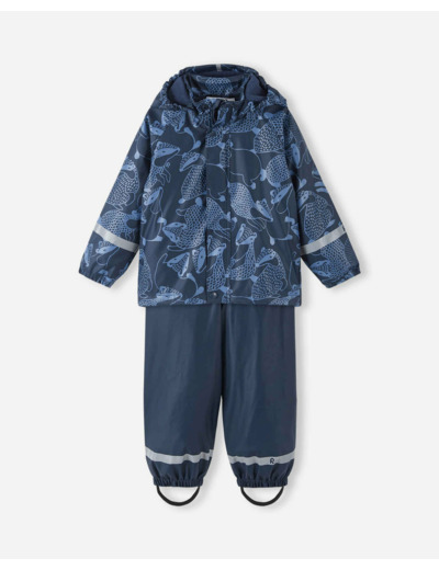 Lasten fleecevuorillinen sadeasu Joessa