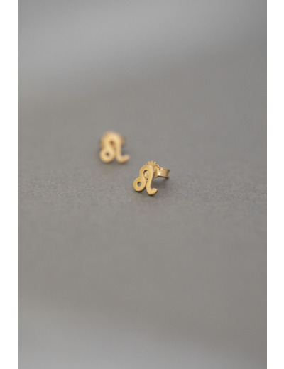 ZODIAC STUD EARRINGS LEO GOLD