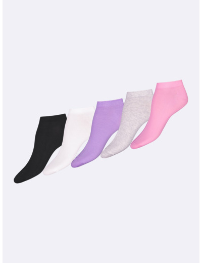 COTTON BASIC SNEAKER sukat, 5 paria - vaaleanpunainen