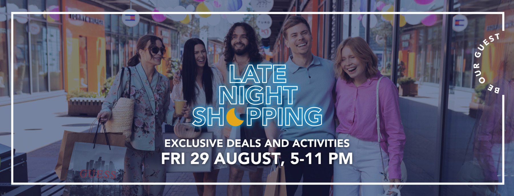Exclusive deals and activities in the shopping village Fri 29.8. from 5 pm until 11 pm