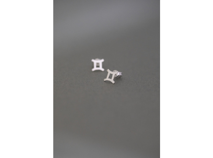 ZODIAC STUD EARRINGS GEMINI SILVER